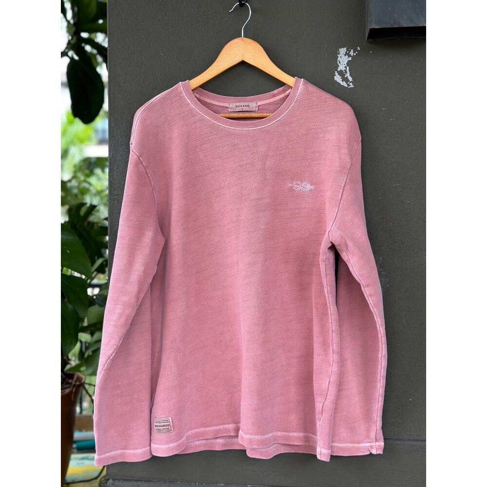 Vintage Buckaroo Men's XL Pink Pullover Crewneck Sweater Sweatshirt Rustic Camp